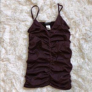 BCBGMaxAzria rouched cami with adjustable straps